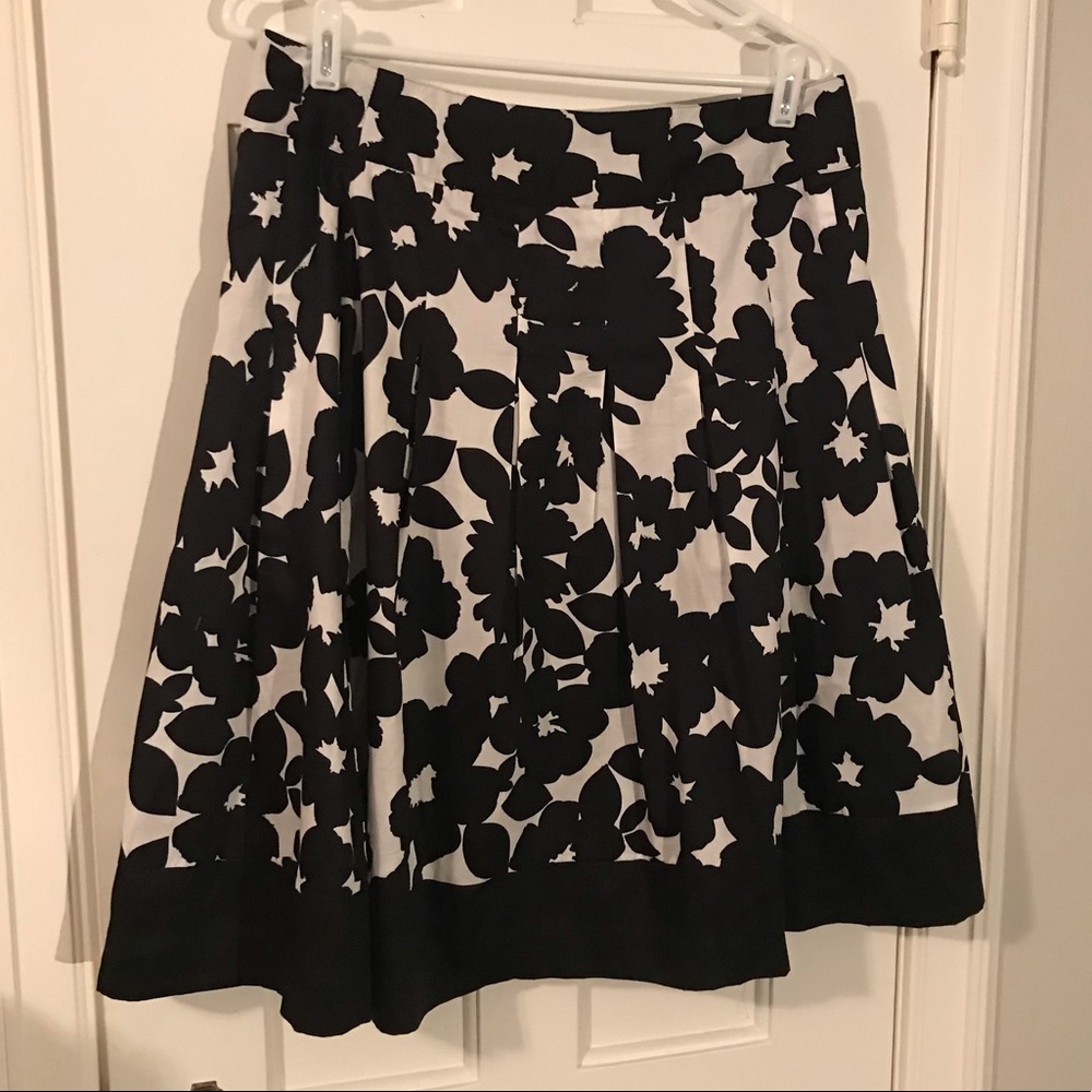 Black and white patterned skirt.